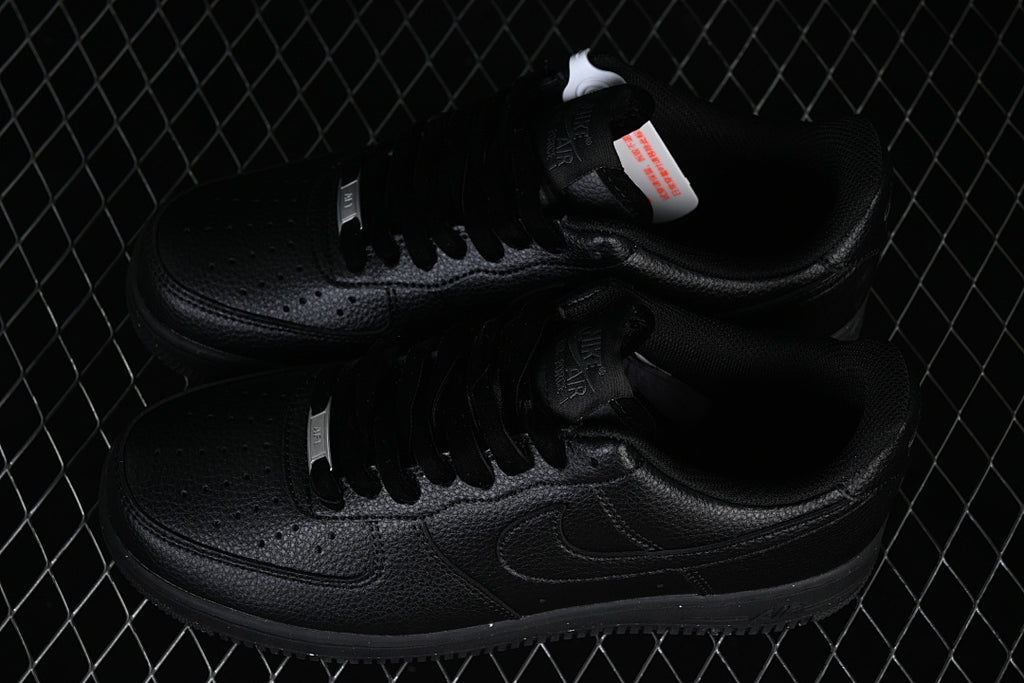 Nike Air Force 1 “Triple Black Tumbled” — Black — Design‑Inspired - AF1‑004