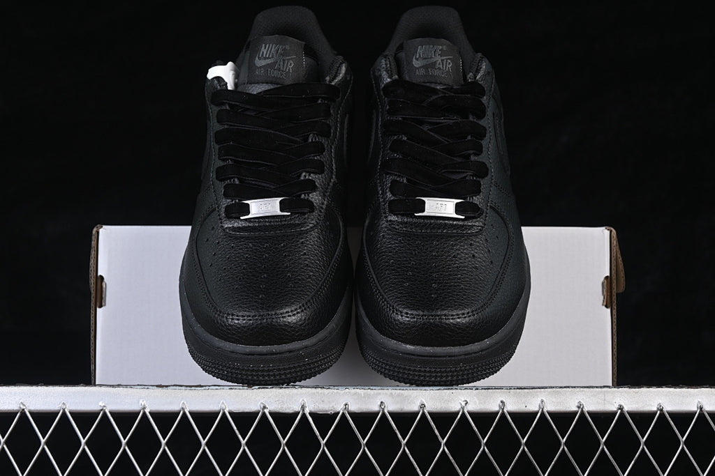 Nike Air Force 1 “Triple Black Tumbled” — Black — Design‑Inspired - AF1‑004