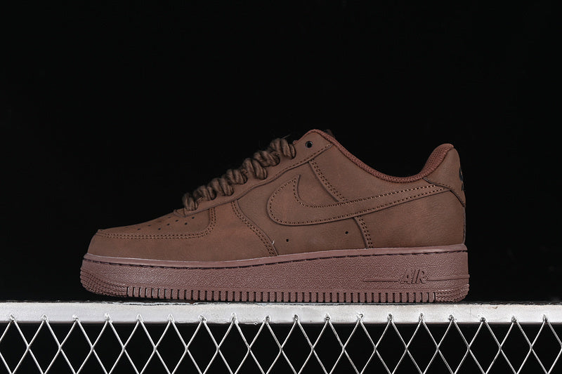 Nike Air Force 1 “Cocoa Nubuck” — Chocolate Brown — Design‑Inspired - AF1‑006