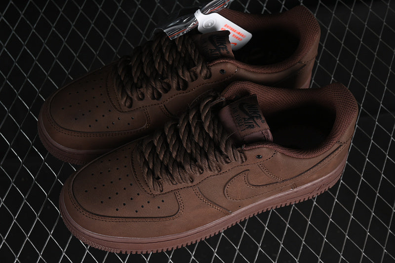 Nike Air Force 1 “Cocoa Nubuck” — Chocolate Brown — Design‑Inspired - AF1‑006