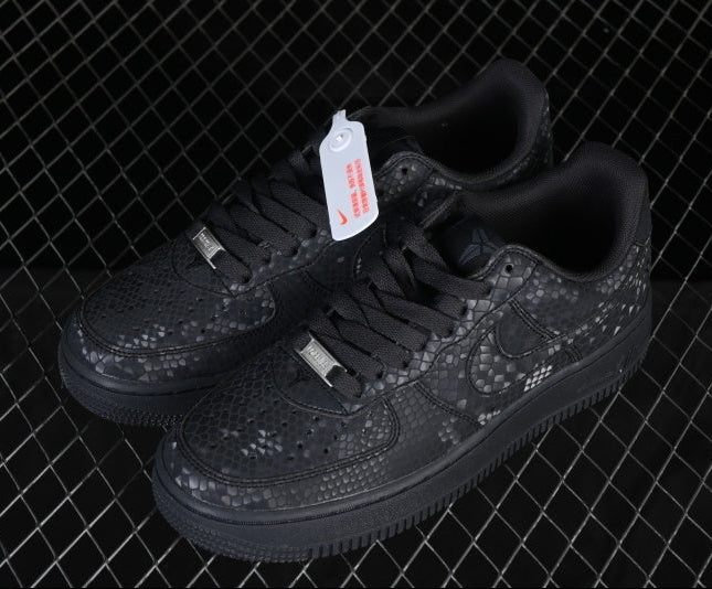 Nike Air Force 1 “Black Mamba” — Black — Design‑Inspired - AF1‑009