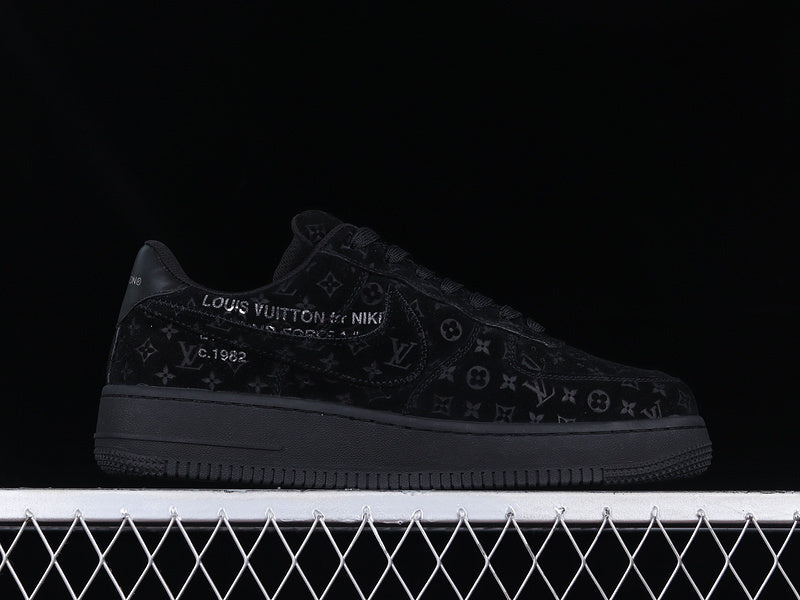 Nike Air Force 1 “LV Monogram – Black Suede” — Design‑Inspired - AF1‑011