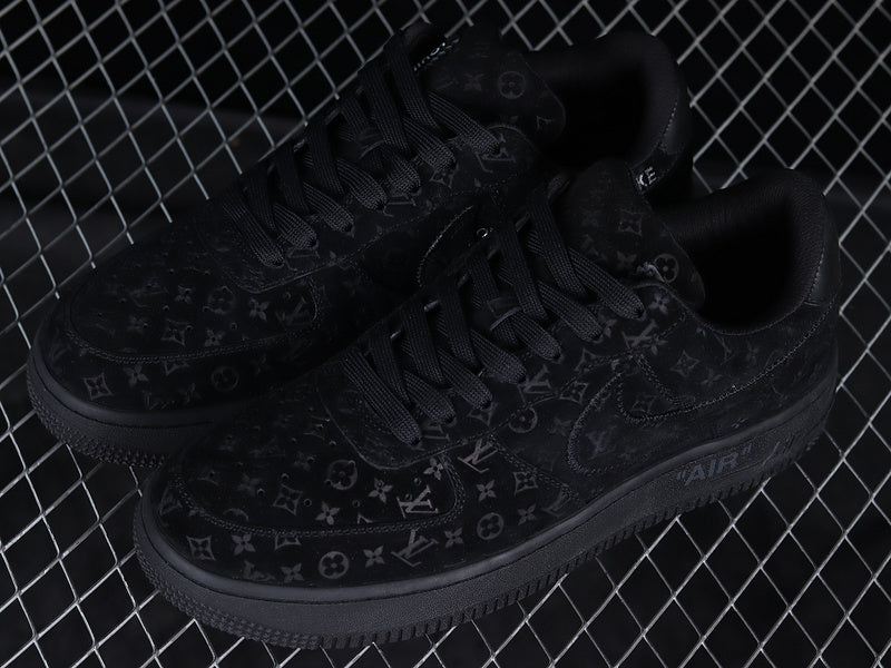 Nike Air Force 1 “LV Monogram – Black Suede” — Design‑Inspired - AF1‑011