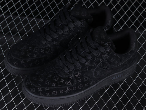 Air Force 1 Low – Design-Inspired “LV Monogram" – Black Suede - Custom Tribute Build AF1-011