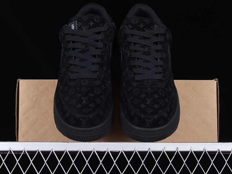 Nike Air Force 1 “LV Monogram – Black Suede” — Design‑Inspired - AF1‑011