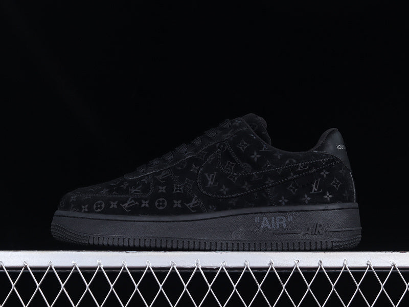Nike Air Force 1 “LV Monogram – Black Suede” — Design‑Inspired - AF1‑011