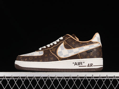 Air Force 1 – Design-Inspired “LV Tribute – Brown & White” Custom Tribute Build AF1-013