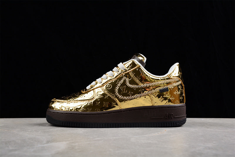 Nike Air Force 1 “LV Tribute – Gold Monogram” — Design‑Inspired - AF1‑014