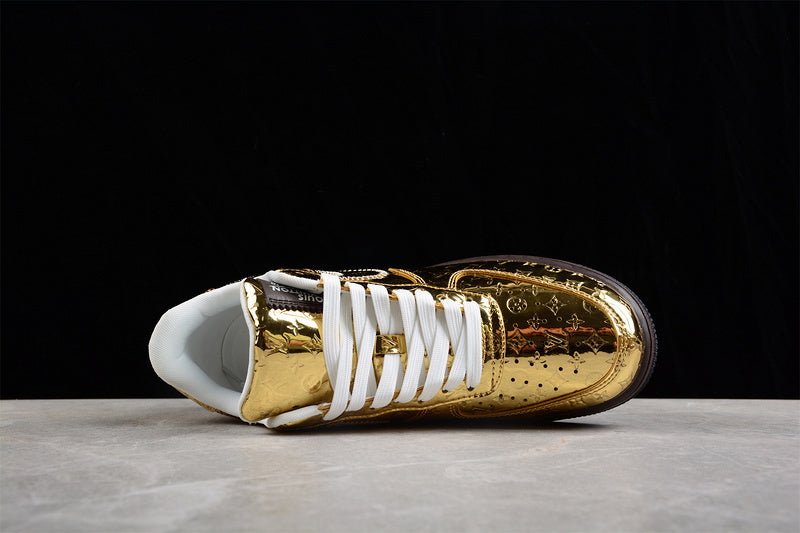 Nike Air Force 1 “LV Tribute – Gold Monogram” — Design‑Inspired - AF1‑014