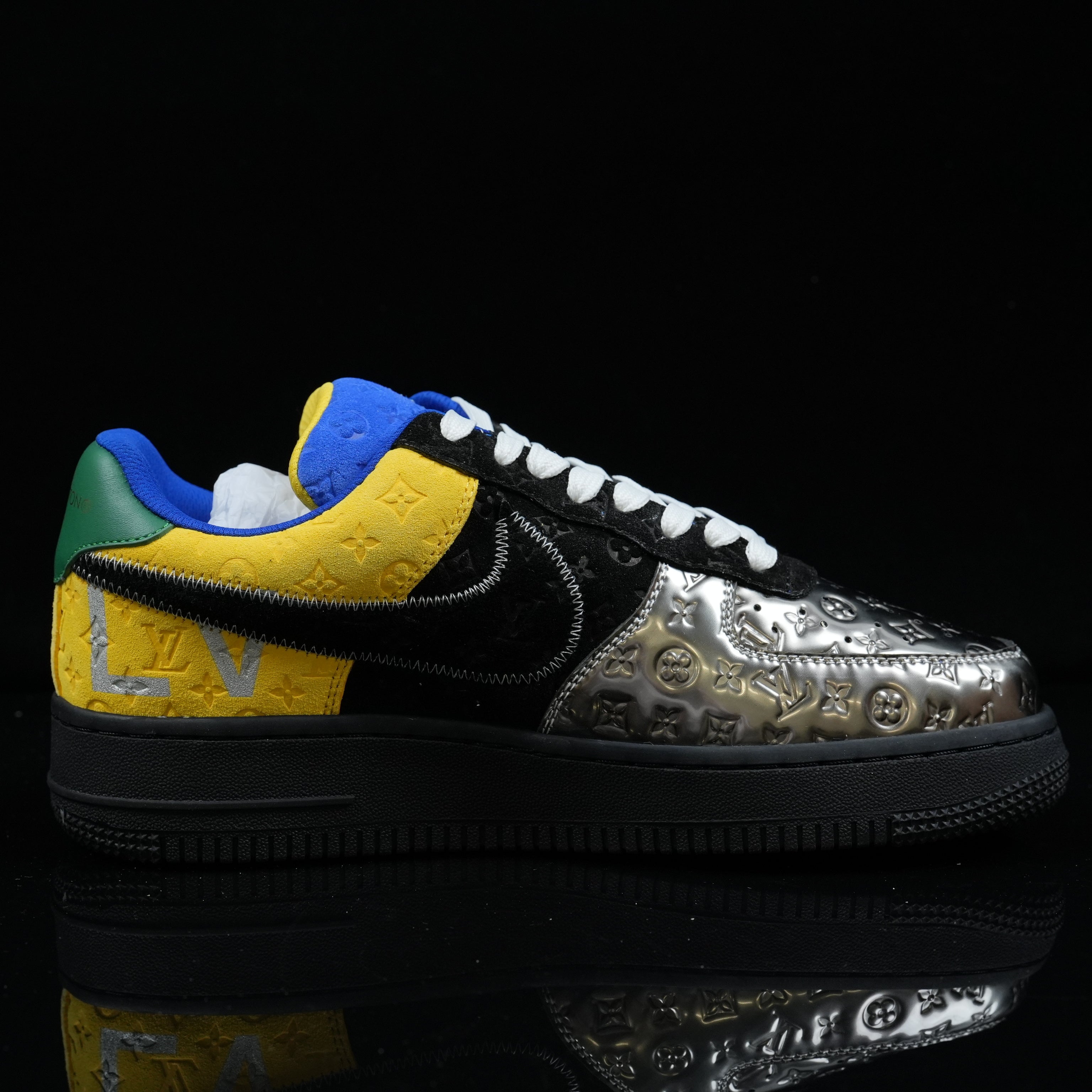Nike Air Force 1 “LV Patchwork – Suede &amp; Leather” — Design‑Inspired - AF1‑015