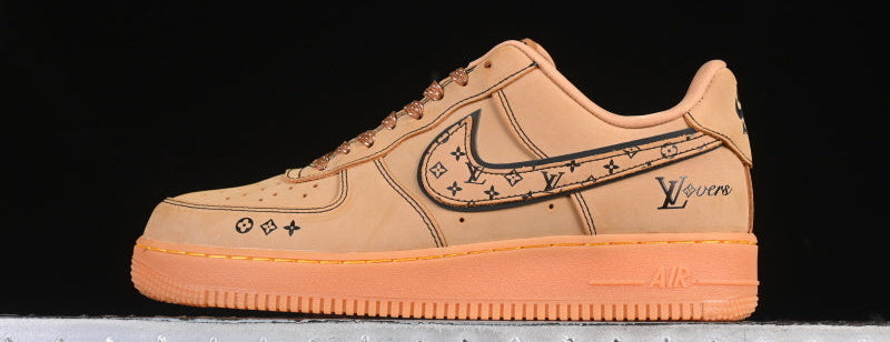 Nike Air Force 1 “LV Lovers – Wheat Nubuck” — Design‑Inspired - AF1‑016