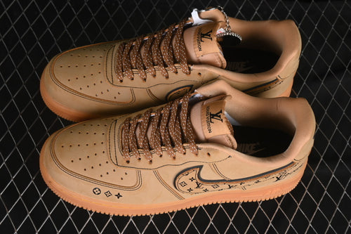 Air Force 1 Low – Design-Inspired “LV Lovers – Wheat Nubuck” Custom Tribute Build AF1-016