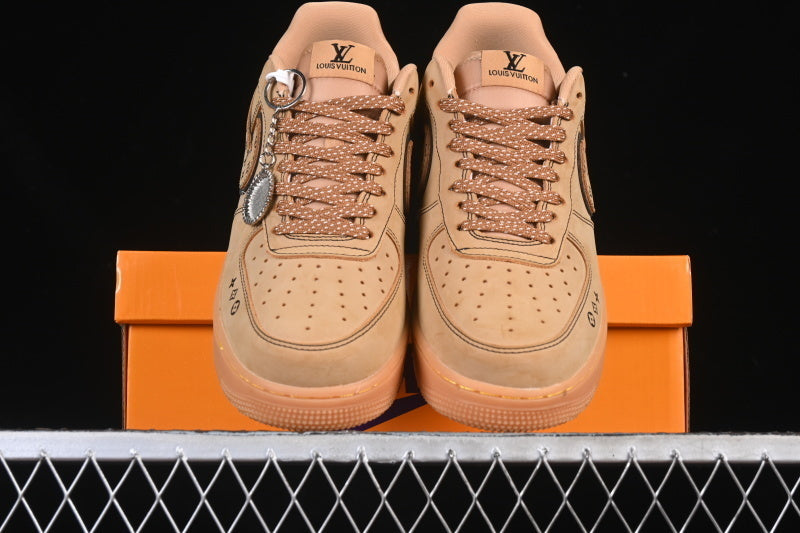 Nike Air Force 1 “LV Lovers – Wheat Nubuck” — Design‑Inspired - AF1‑016
