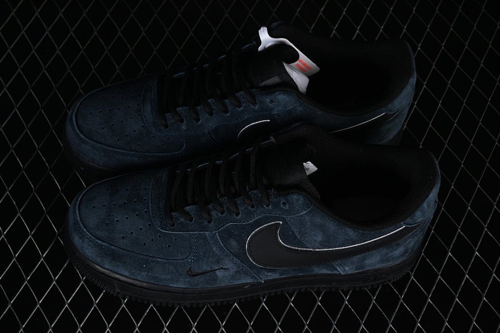 Nike Air Force 1 “Midnight Mirror” — Navy / Black / Silver — Design‑Inspired - AF1‑017