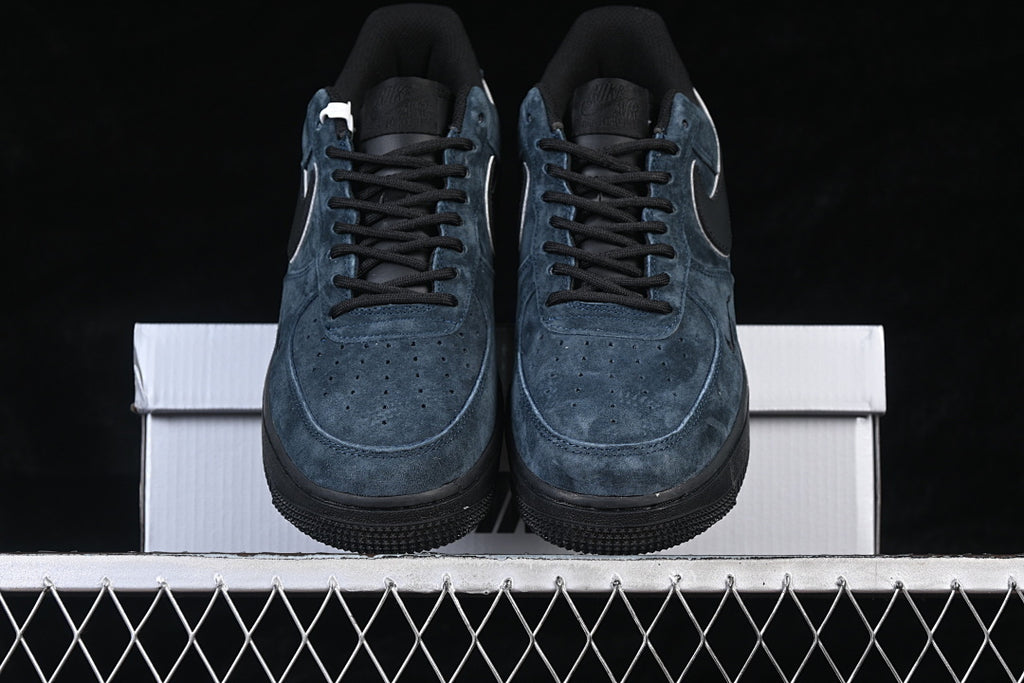 Nike Air Force 1 “Midnight Mirror” — Navy / Black / Silver — Design‑Inspired - AF1‑017