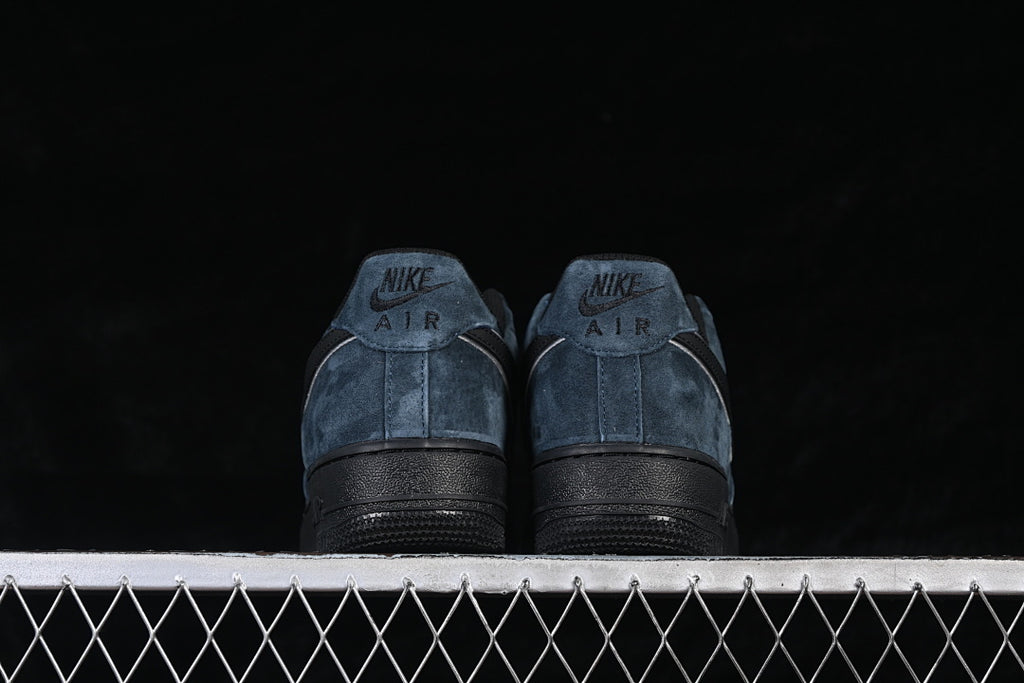 Nike Air Force 1 “Midnight Mirror” — Navy / Black / Silver — Design‑Inspired - AF1‑017