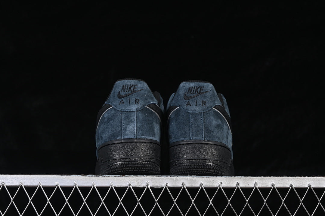 Nike Air Force 1 “Midnight Mirror” — Navy / Black / Silver — Design‑Inspired - AF1‑017