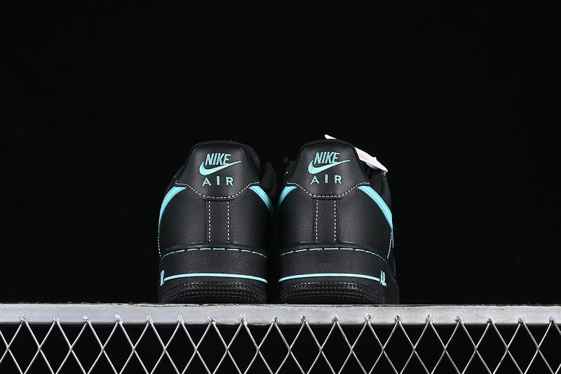 Nike Air Force 1 “Tiffany Tribute” — Black / Tiffany Blue — Design‑Inspired - AF1‑019