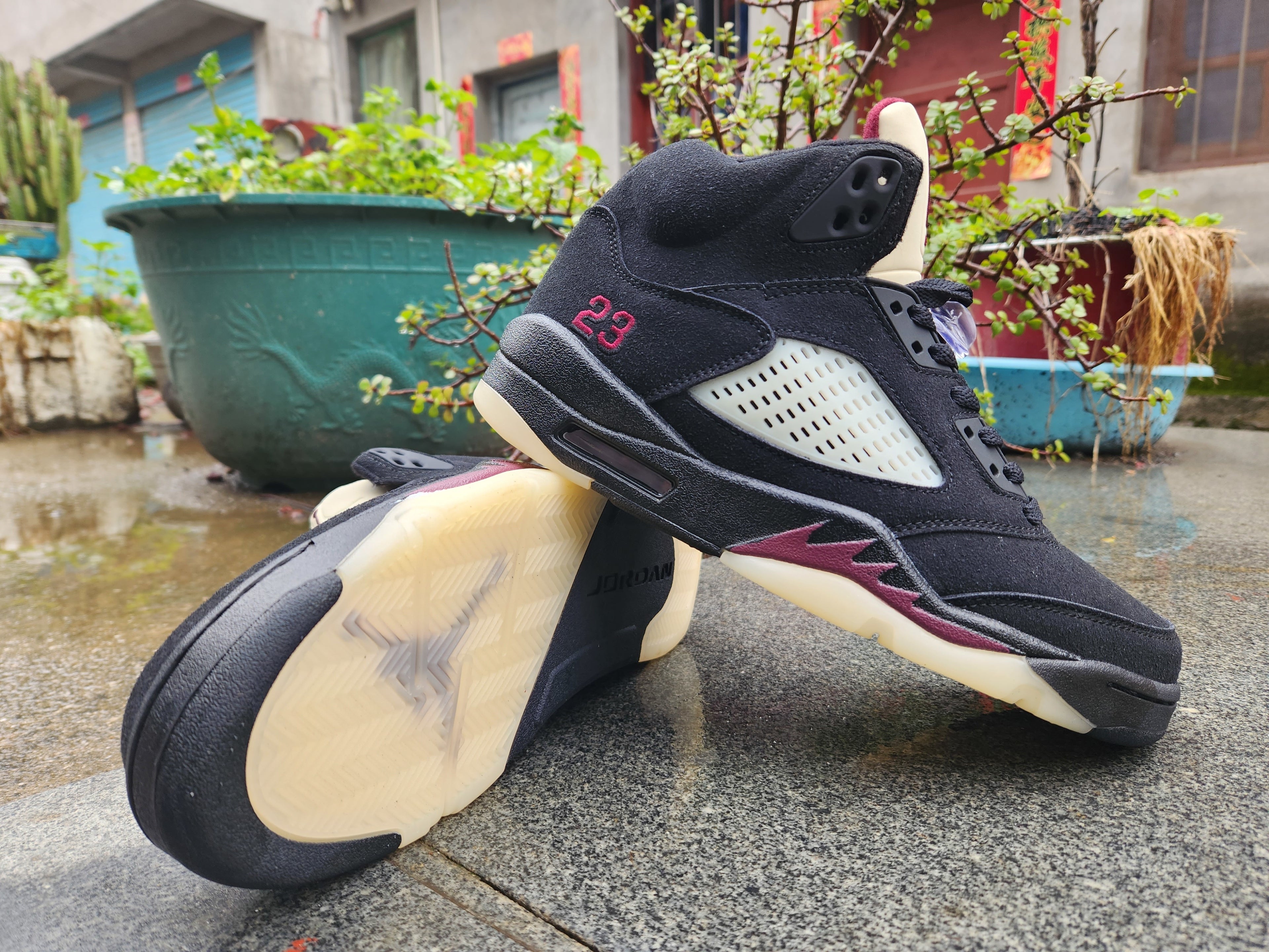 500 — Jordan 5 “A Ma Maniére Burgundy” — Design‑Inspired Sneaker