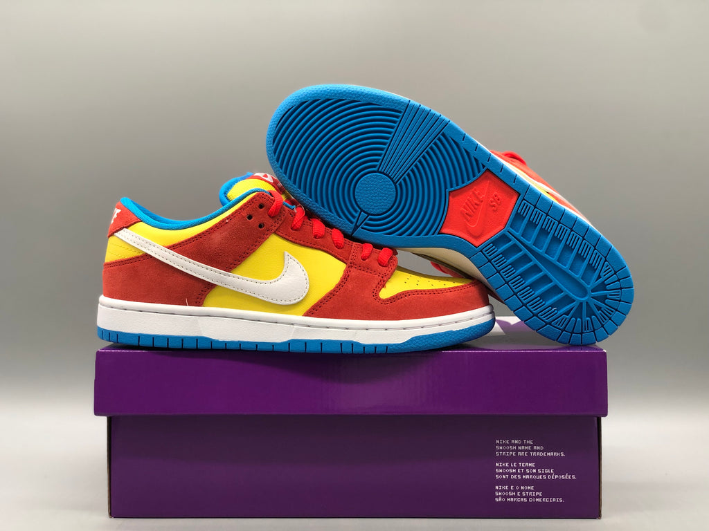 SBDNK‑017 — Nike SB Dunk Low “Bart Simpson” — Red/Yellow/Blue — Design‑Inspired