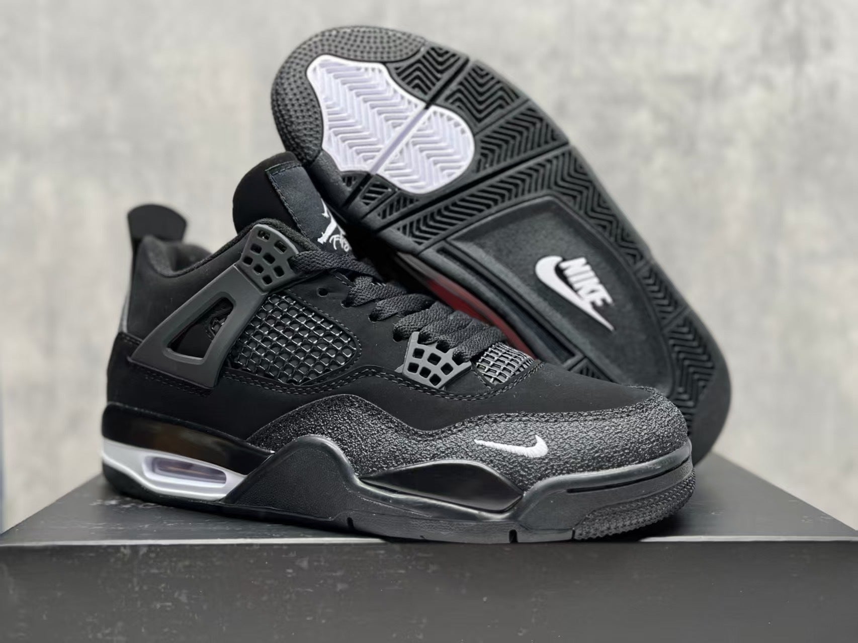 402 — Jordan 4 “Black Bricks” — Fantasy Colorway
