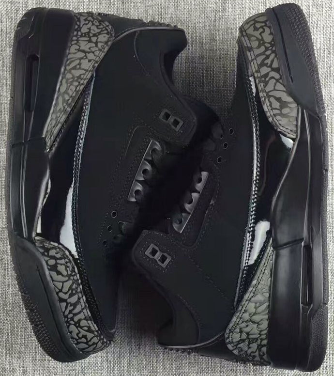 302 — Jordan 3 “Black Cat Patent” — Design-Inspired Sneaker