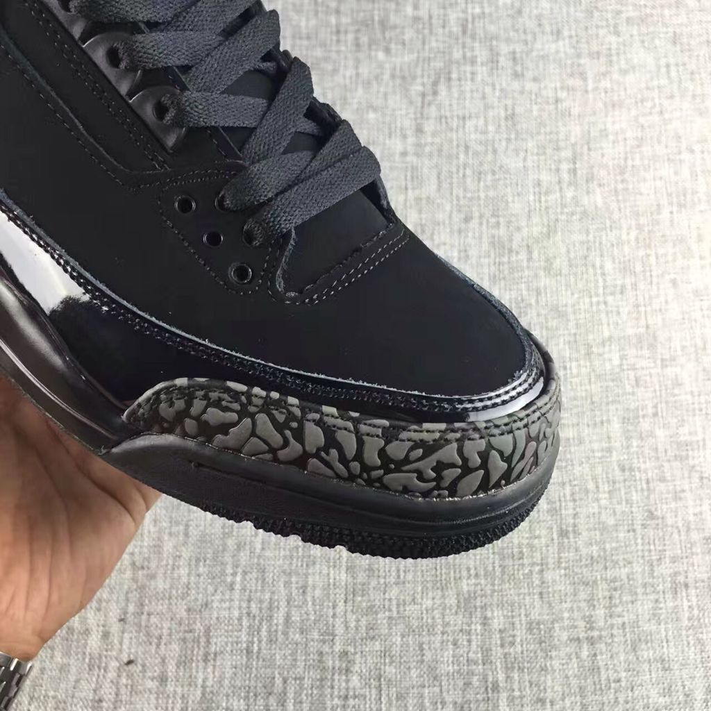 Jordan 3 - Design‑Inspired "Black Cat Patent" Custom Tribute Build AJ3‑BLKT‑PTNT‑302