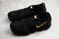 VMP‑BLKGOLD‑002 — Nike Air VaporMax Flyknit — Black/Gold — Design‑Inspired