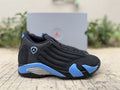 1405 — Jordan 14 “Black UNC” — Black/University Blue — Design‑Inspired