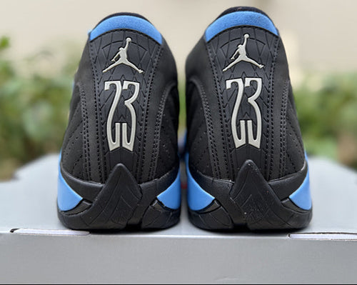 1405 — Jordan 14 “Black UNC” — Black/University Blue — Design‑Inspired