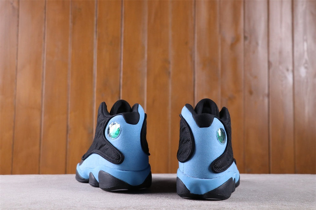 1303 — Jordan 13 “Black UNC” — Black/University Blue — Design‑Inspired