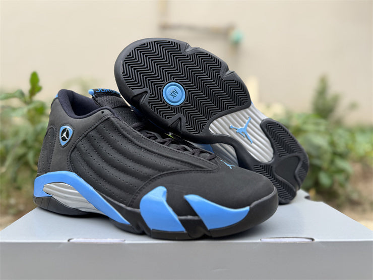 1405 — Jordan 14 “Black UNC” — Black/University Blue — Design‑Inspired