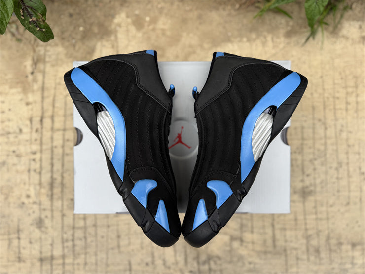 1405 — Jordan 14 “Black UNC” — Black/University Blue — Design‑Inspired