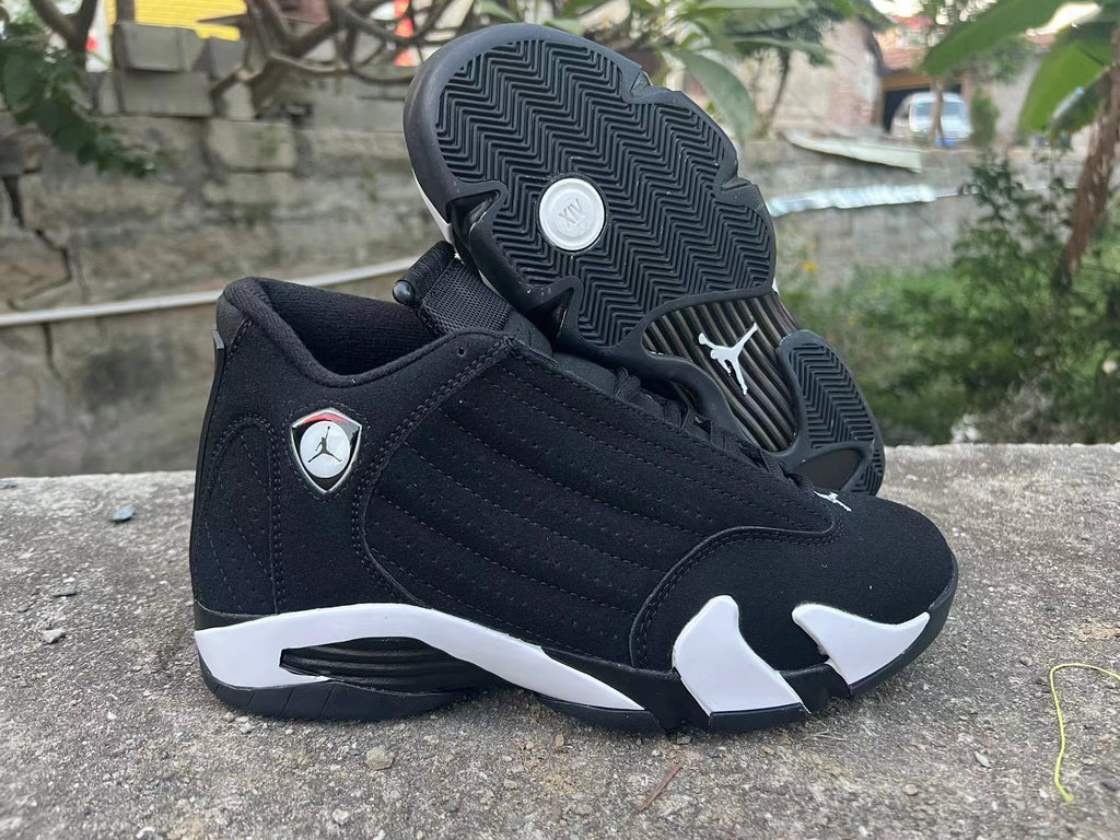 1400 — Jordan 14 “Black/White” — Design‑Inspired