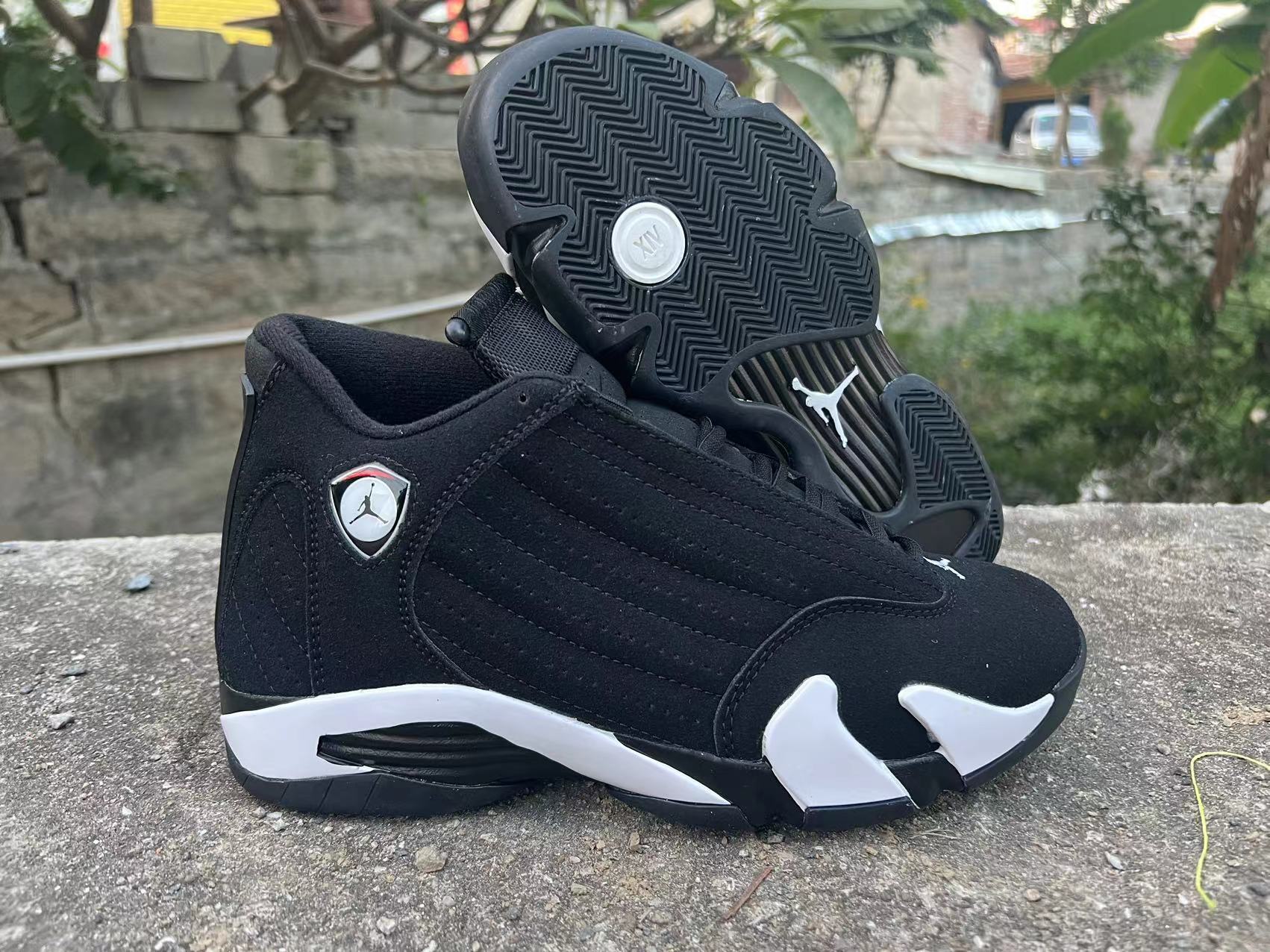 1400 — Jordan 14 “Black/White” — Design‑Inspired
