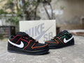 SBDNK‑004 — Nike SB Dunk Low “Bronx Girls” — Black/White/Neon — Design‑Inspired