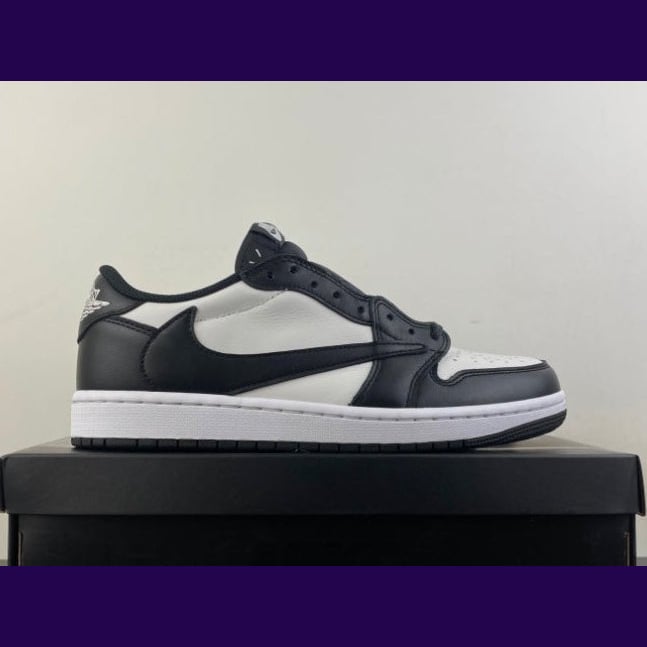 Jordan 1 Low Design-Inspired - "Travis Scott" "Black & White" - TS-BLK&WHT-079 - Sole Revival and Redemption LLC