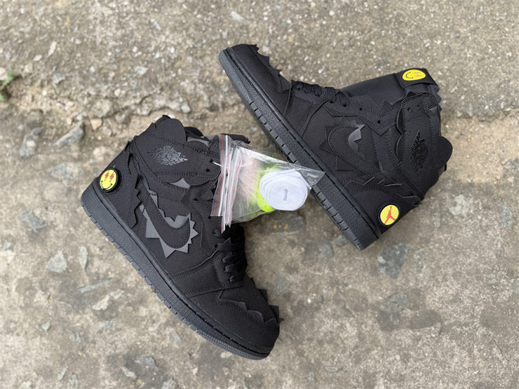 Jordan 1 High Design-Inspired - J Balvin "Blacked Out" "Black" Custom Tribute - AJ1-BLVNJ-046