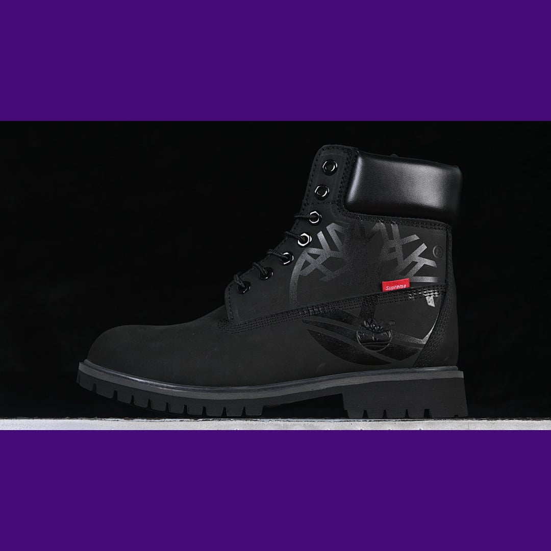Timberland 6-Inch Design-Inspired - Supreme "Big Tree" Black - TIM-SUPTREE-002 - Sole Revival and Redemption LLC