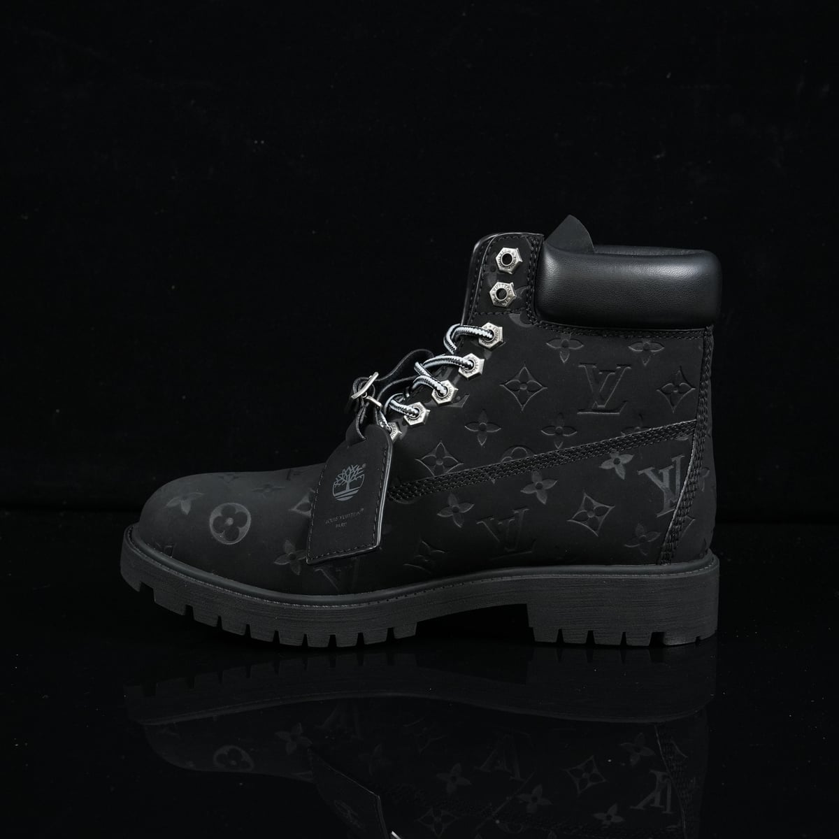 Timberland 6-Inch Design-Inspired - "LV Monogram" Black - TIM-LVMONOBLK-003 - Sole Revival and Redemption LLC