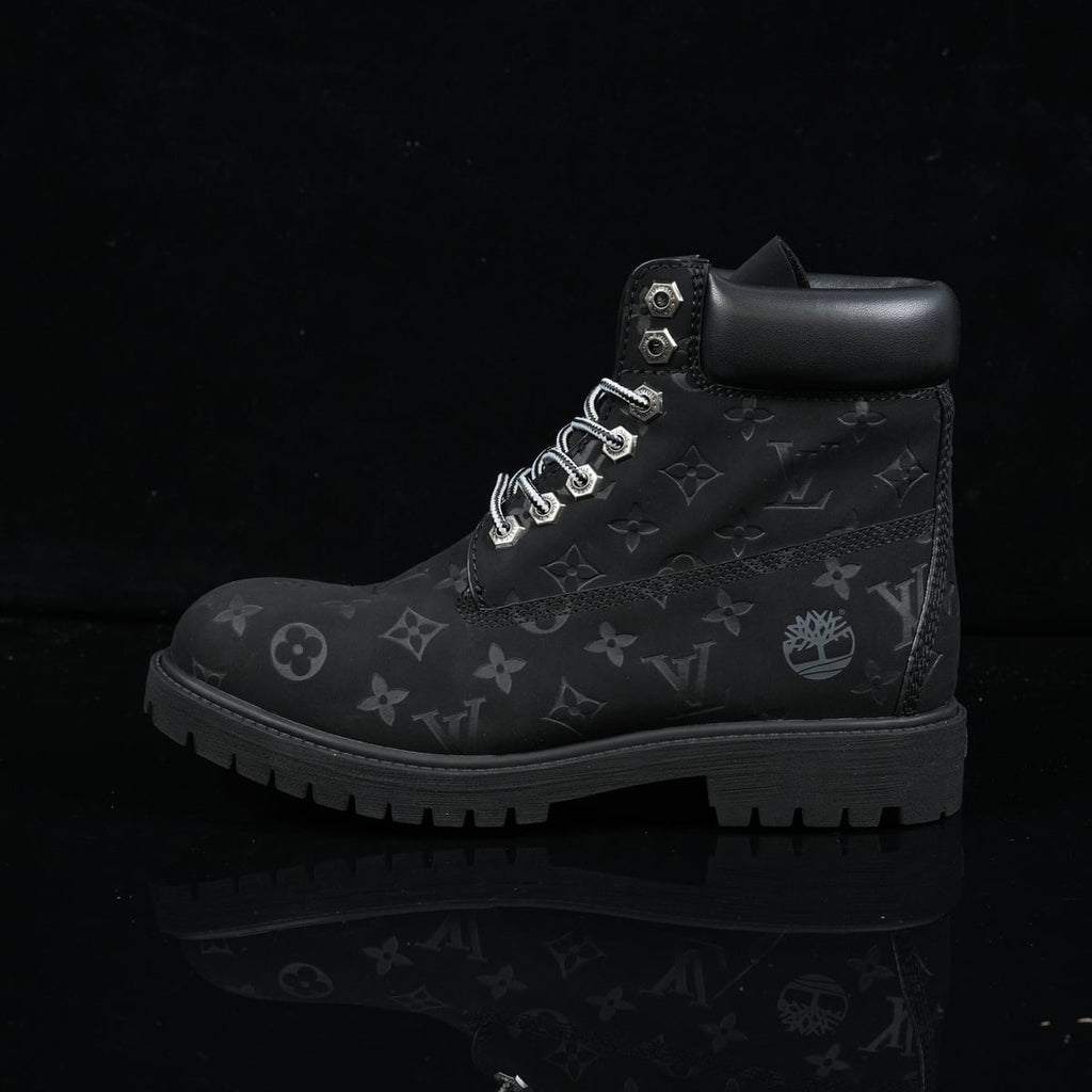 Timberland 6-Inch Design-Inspired - "LV Monogram" Black - TIM-LVMONOBLK-003 - Sole Revival and Redemption LLC