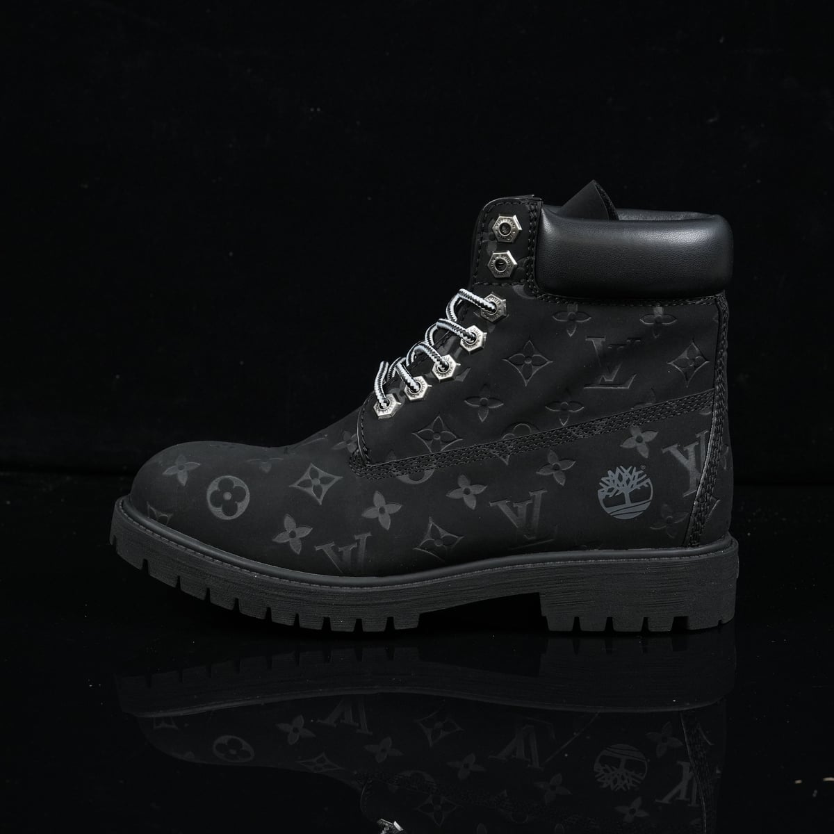 Timberland 6-Inch Design-Inspired - "LV Monogram" Black - TIM-LVMONOBLK-003 - Sole Revival and Redemption LLC