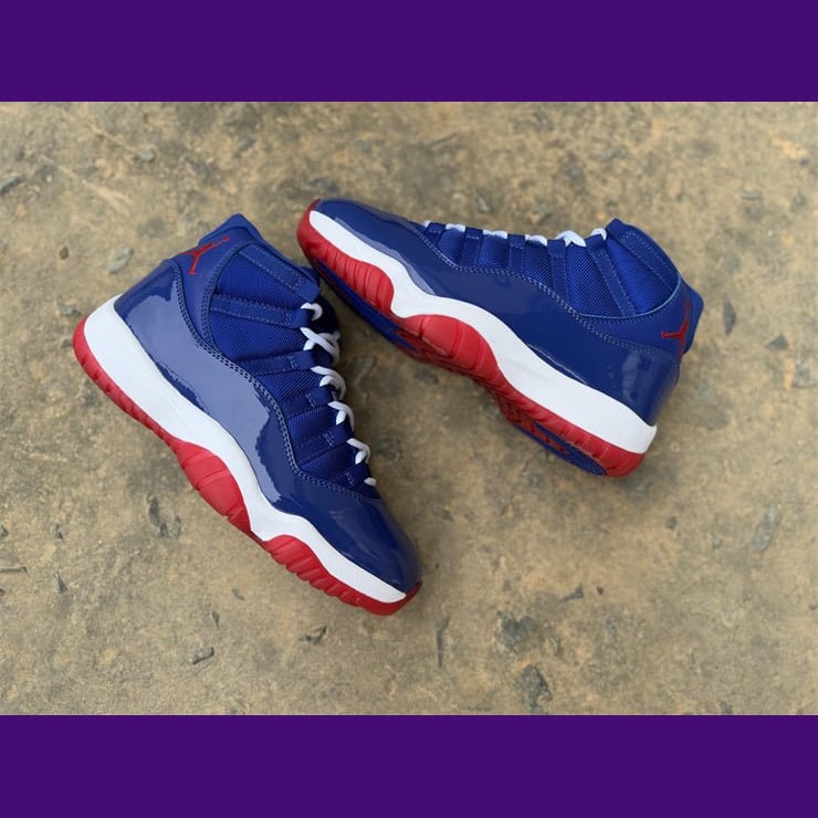 Jordan 11 Design-Inspired - "Detroit Pistons" - AJ11-PISTONS-1144 - Sole Revival and Redemption LLC