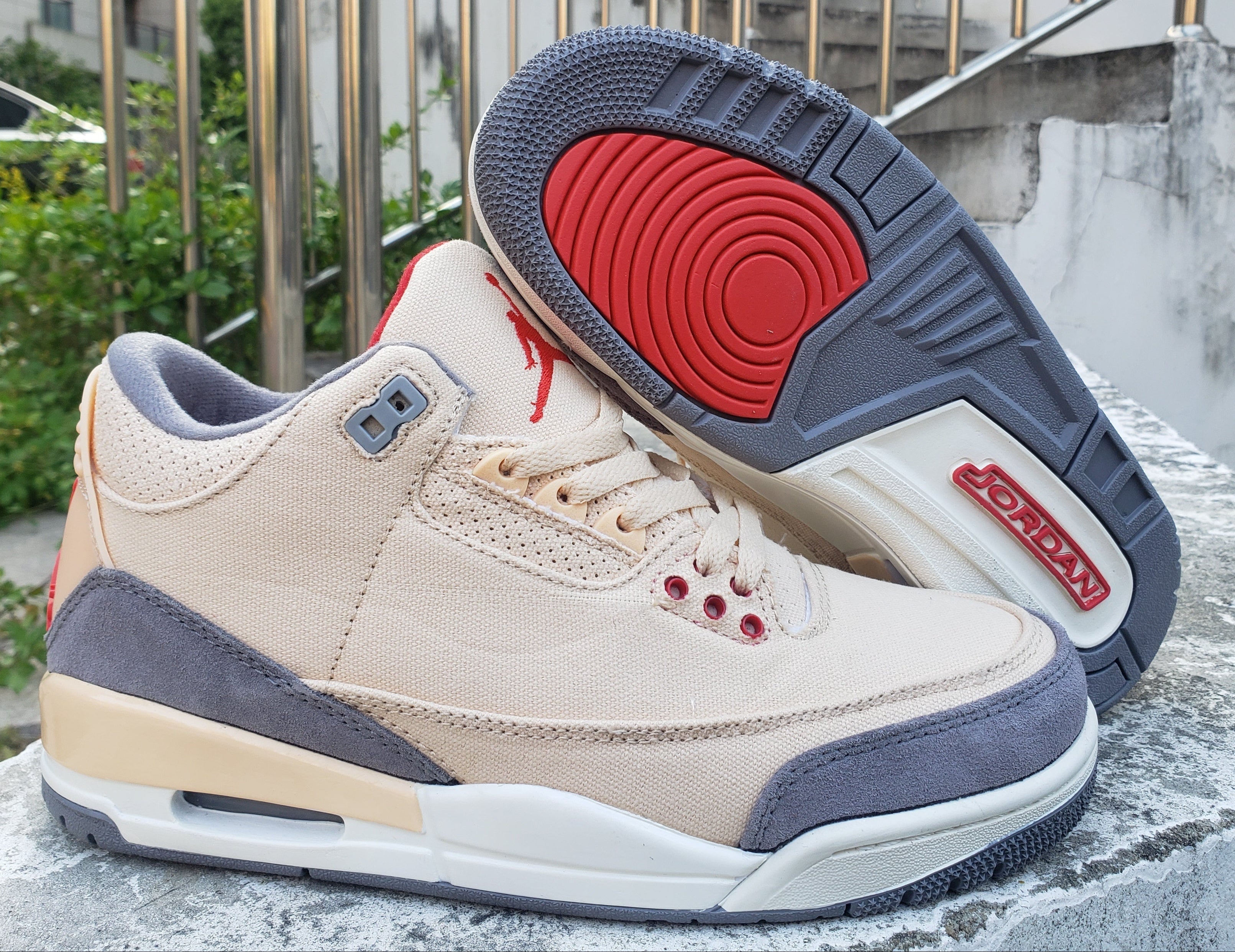 Jordan 3 - Design‑Inspired "Desert Canvas Red" Custom Tribute Build AJ3-DSRT-CNVS-303