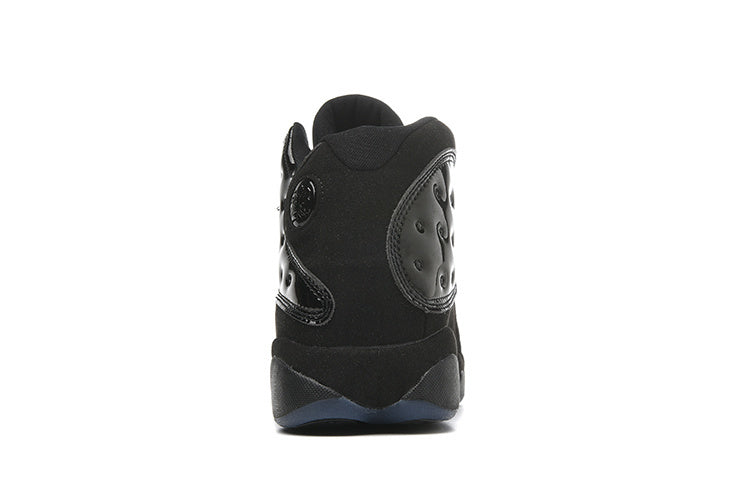 1304 — Jordan 13 “Cap and Gown” — Triple Black — Design‑Inspired