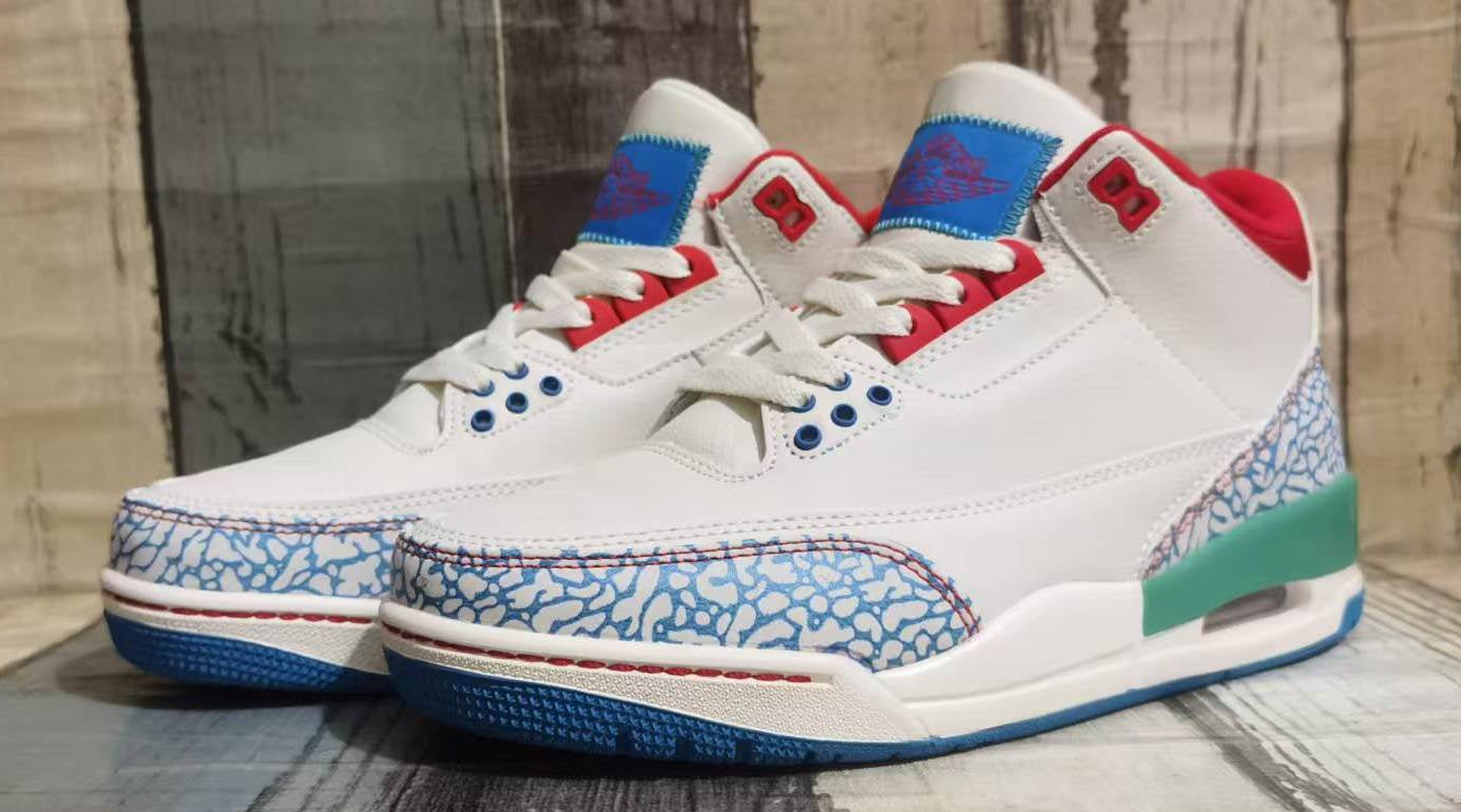 Jordan 3 Design-Inspired - "Chalk and True Blues" Custom Tribute - AJ3-CHALK-348