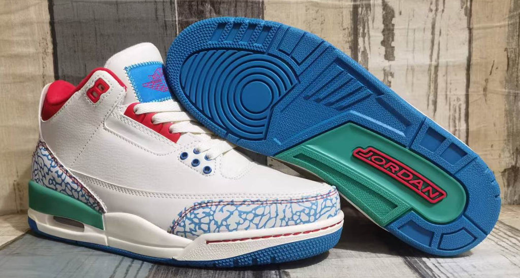 Jordan 3 Design-Inspired - "Chalk and True Blues" Custom Tribute - AJ3-CHALK-348