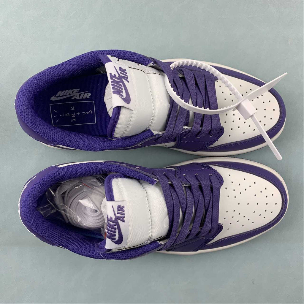 Jordan 1 Low — Design‑Inspired "Travis Scott Off‑White Fragment Collab" Custom Fantasy Build "Court Purple" AJ1‑TSOWFRG‑047