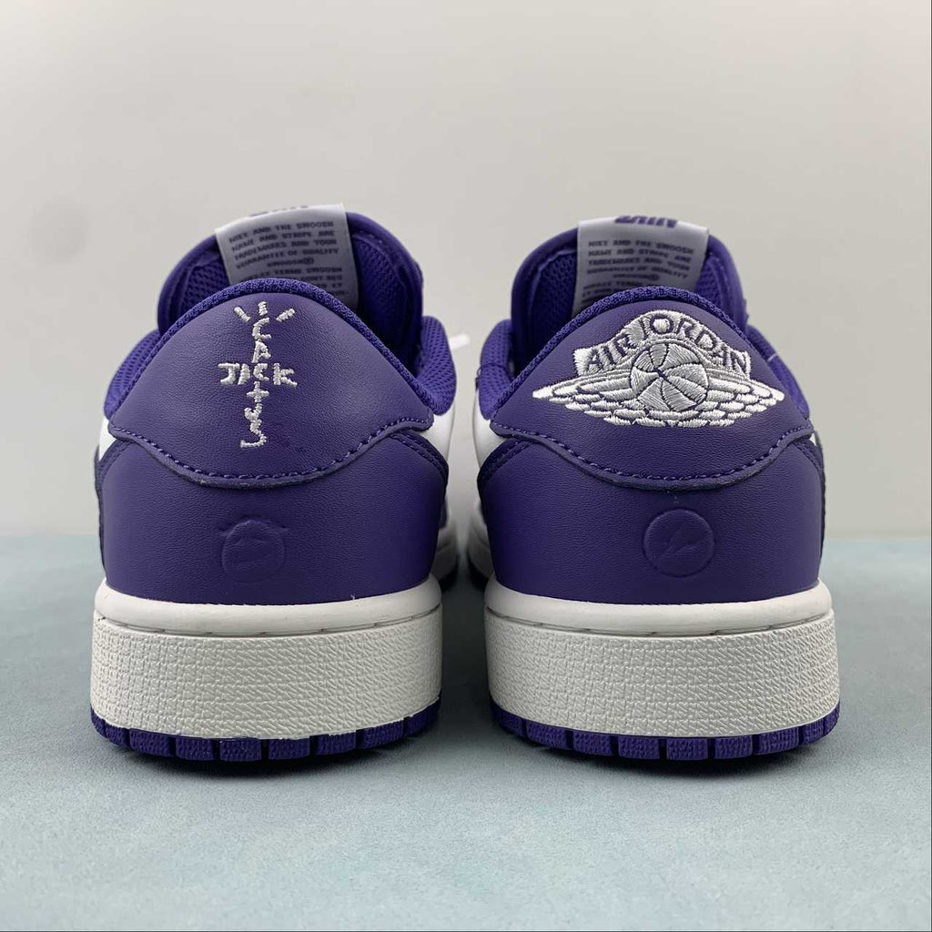 Jordan 1 Low — Design‑Inspired "Travis Scott Off‑White Fragment Collab" Custom Fantasy Build "Court Purple" AJ1‑TSOWFRG‑047