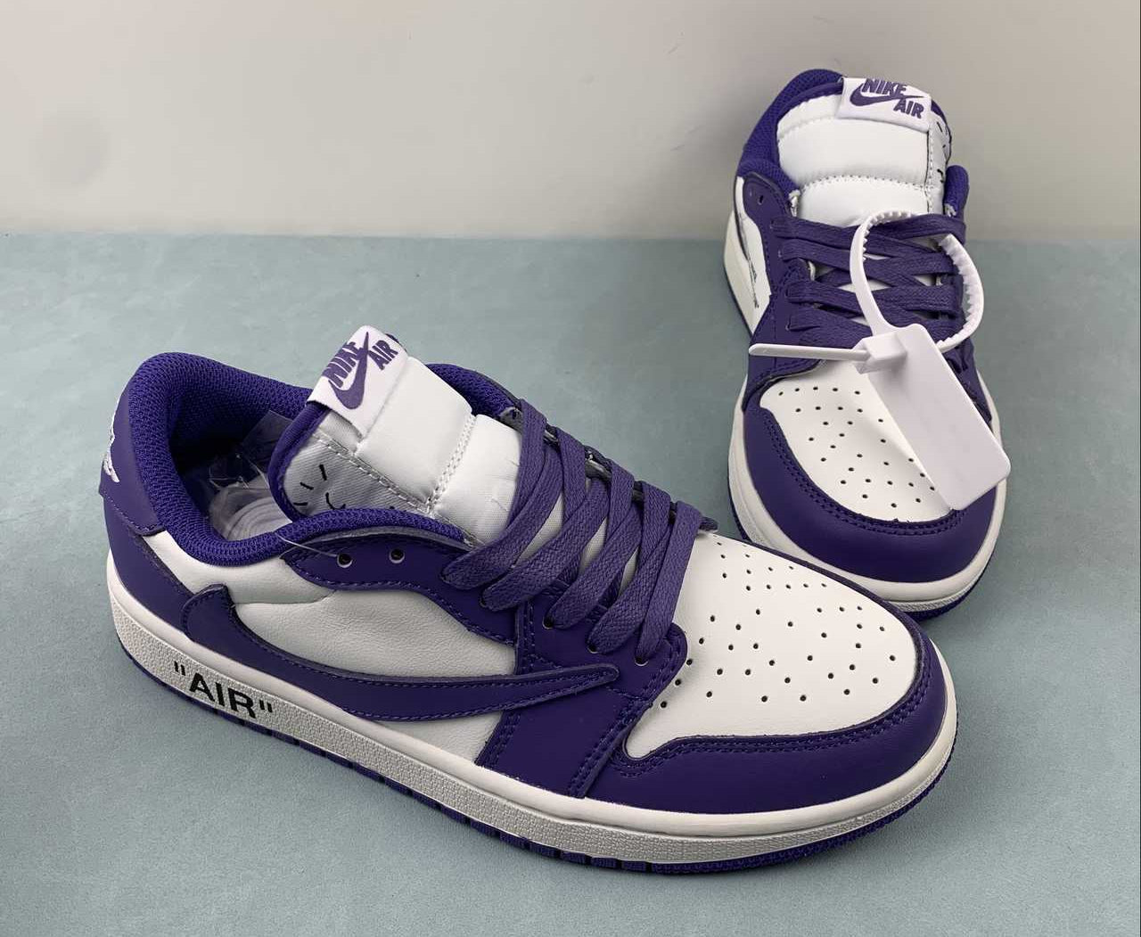 Jordan 1 Low — Design‑Inspired "Travis Scott Off‑White Fragment Collab" Custom Fantasy Build "Court Purple" AJ1‑TSOWFRG‑047